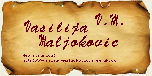 Vasilija Maljoković vizit kartica